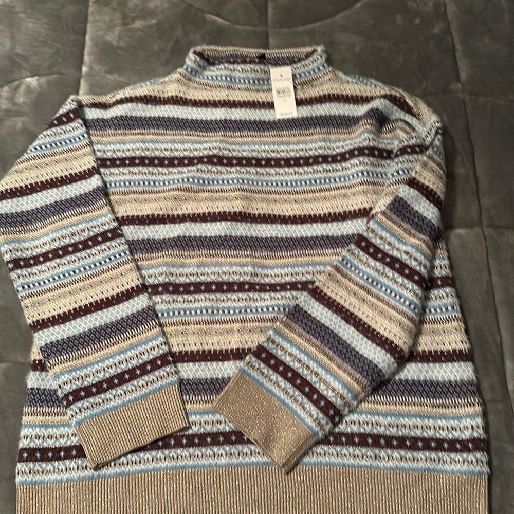 NWT Ann Taylor metallic pattern sweater Med